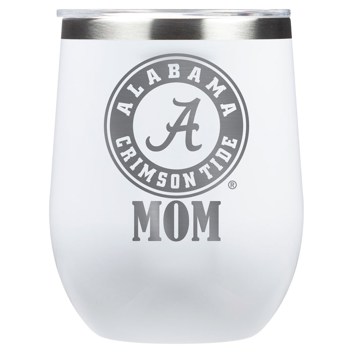 Corkcicle Stemless Wine Glass with Alabama Crimson Tide Mom Primary Logo