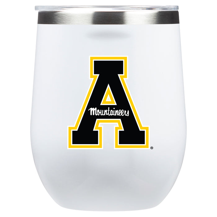 Corkcicle Stemless Wine Glass with Appalachian State Mountaineers Primary Logo