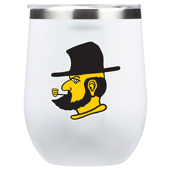 Corkcicle Stemless Wine Glass with Appalachian State Mountaineers Secondary Logo