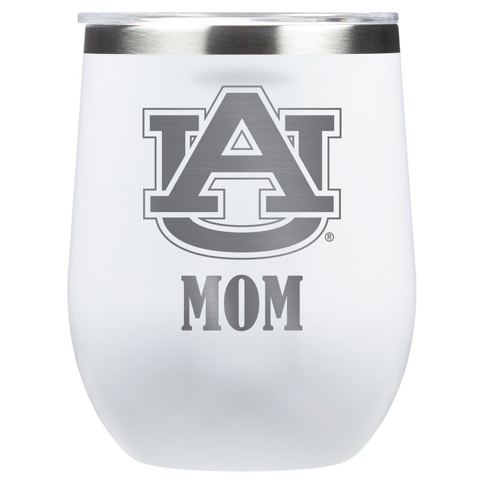 Corkcicle Stemless Wine Glass with Auburn Tigers Mom Primary Logo
