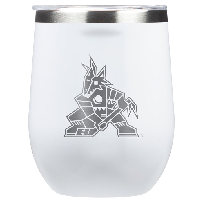 Corkcicle Stemless Wine Glass with Arizona Coyotes Primary Logo