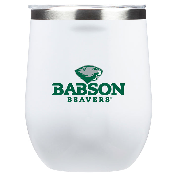 Corkcicle Stemless Wine Glass with Babson University Primary Logo