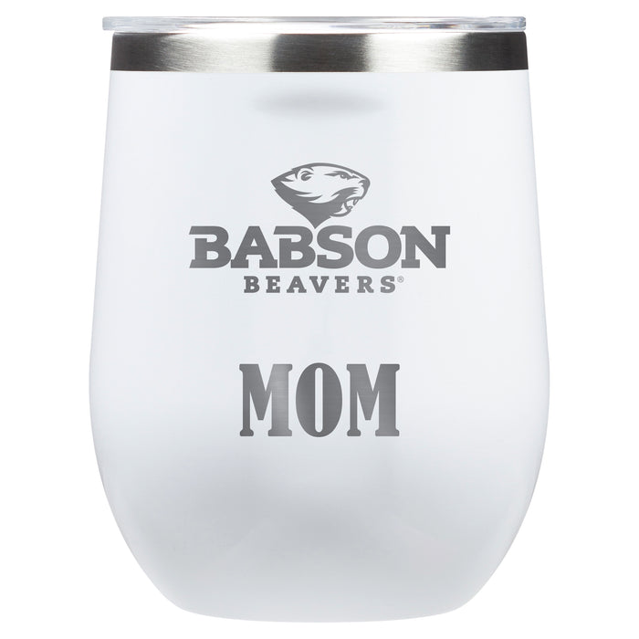 Corkcicle Stemless Wine Glass with Babson University Mom Primary Logo