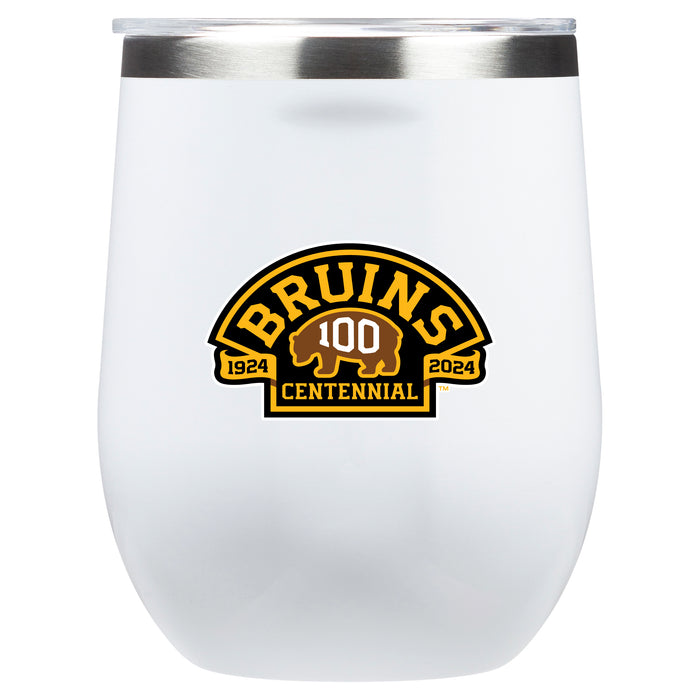 Corkcicle Stemless Wine Glass with Boston Bruins Centenial Logo