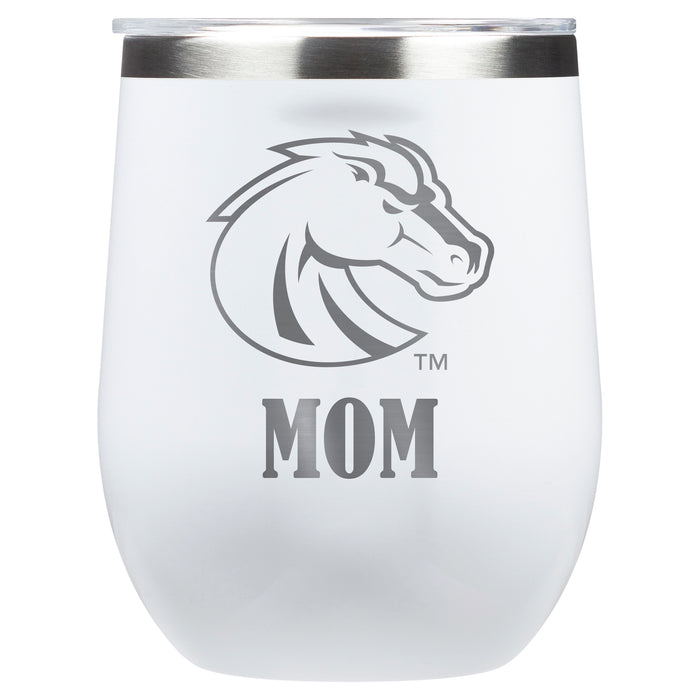 Corkcicle Stemless Wine Glass with Boise State Broncos Mom Primary Logo