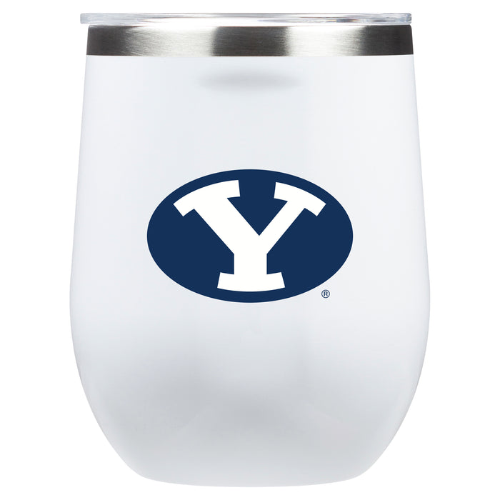 Corkcicle Stemless Wine Glass with Brigham Young Cougars Primary Logo