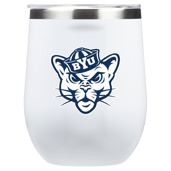 Corkcicle Stemless Wine Glass with Brigham Young Cougars Secondary Logo