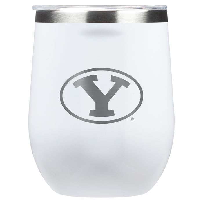 Corkcicle Stemless Wine Glass with Brigham Young Cougars Primary Logo