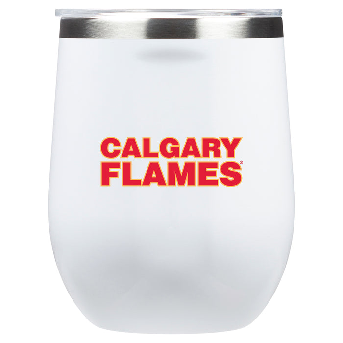 Corkcicle Stemless Wine Glass with Calgary Flames Secondary Logo