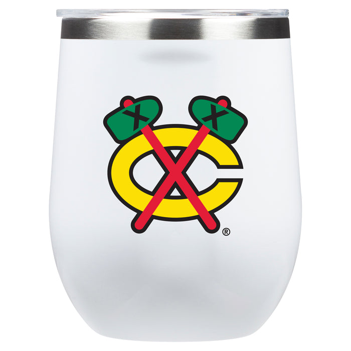 Corkcicle Stemless Wine Glass with Chicago Blackhawks Secondary Logo