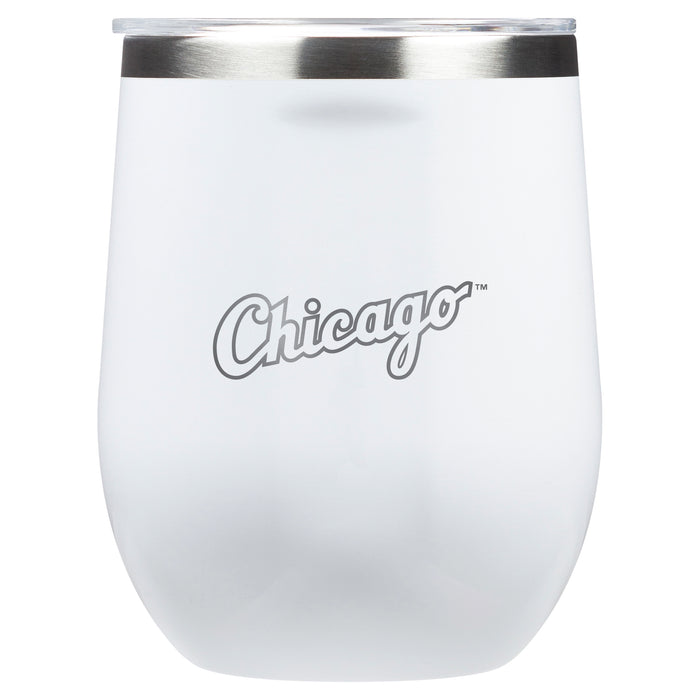 Corkcicle Stemless Wine Glass with Chicago White Sox Wordmark Etched Logo