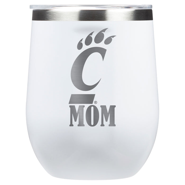 Corkcicle Stemless Wine Glass with Cincinnati Bearcats Mom Primary Logo