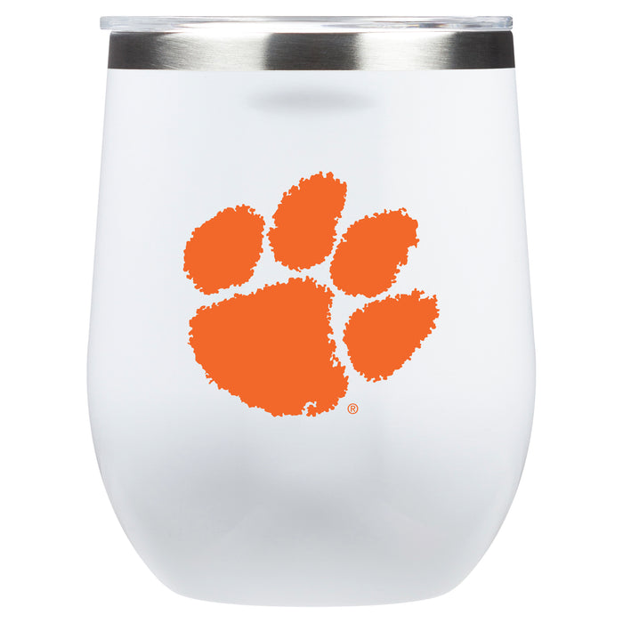 Corkcicle Stemless Wine Glass with Clemson Tigers Primary Logo