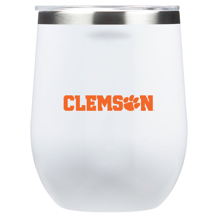Corkcicle Stemless Wine Glass with Clemson Tigers Secondary Logo
