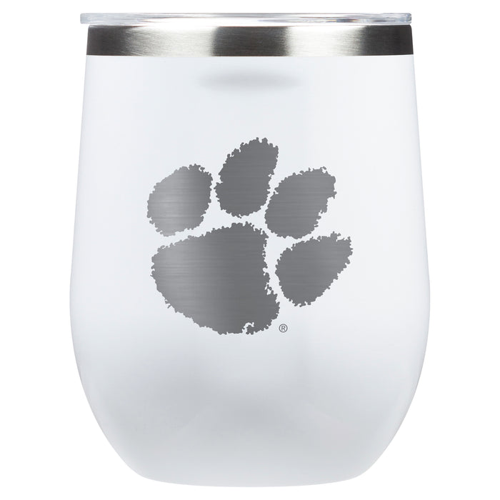 Corkcicle Stemless Wine Glass with Clemson Tigers Primary Logo