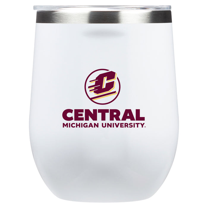 Corkcicle Stemless Wine Glass with Central Michigan Chippewas Secondary Logo