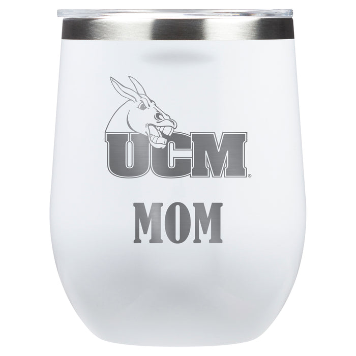 Corkcicle Stemless Wine Glass with Central Missouri Mules Mom Primary Logo