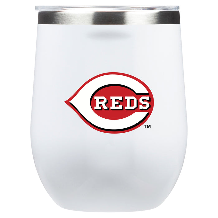 Corkcicle Stemless Wine Glass with Cincinnati Reds Primary Logo