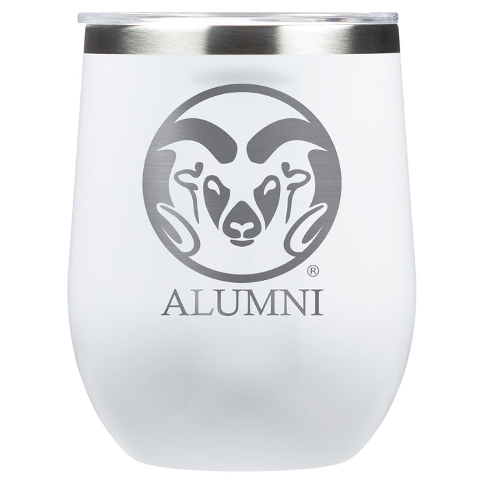 Corkcicle Stemless Wine Glass with Colorado State Rams Alumnit Primary Logo
