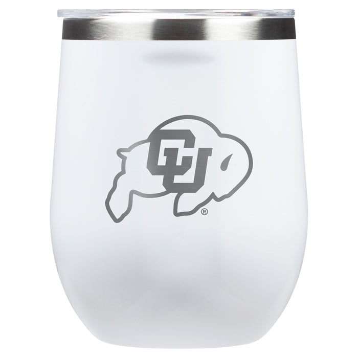 Corkcicle Stemless Wine Glass with Colorado Buffaloes Primary Logo