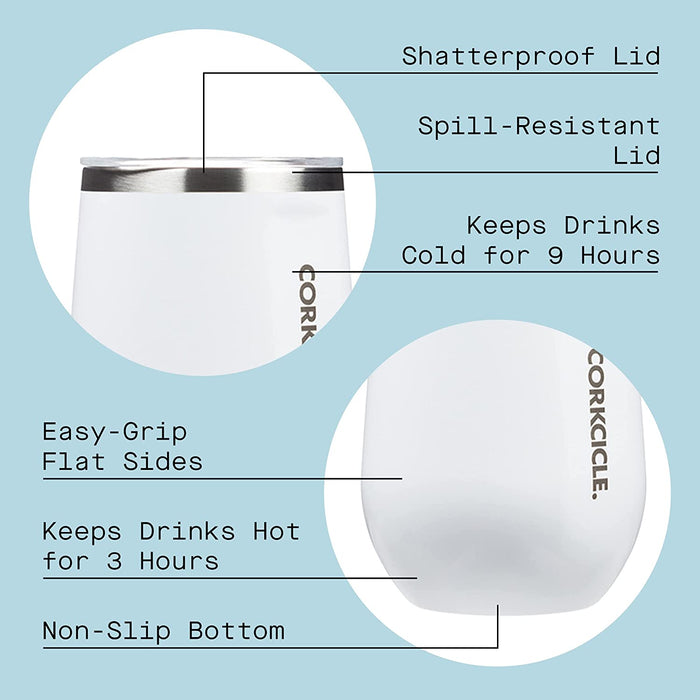 Corkcicle Stemless Wine Glass with Colorado Buffaloes Alumnit Primary Logo