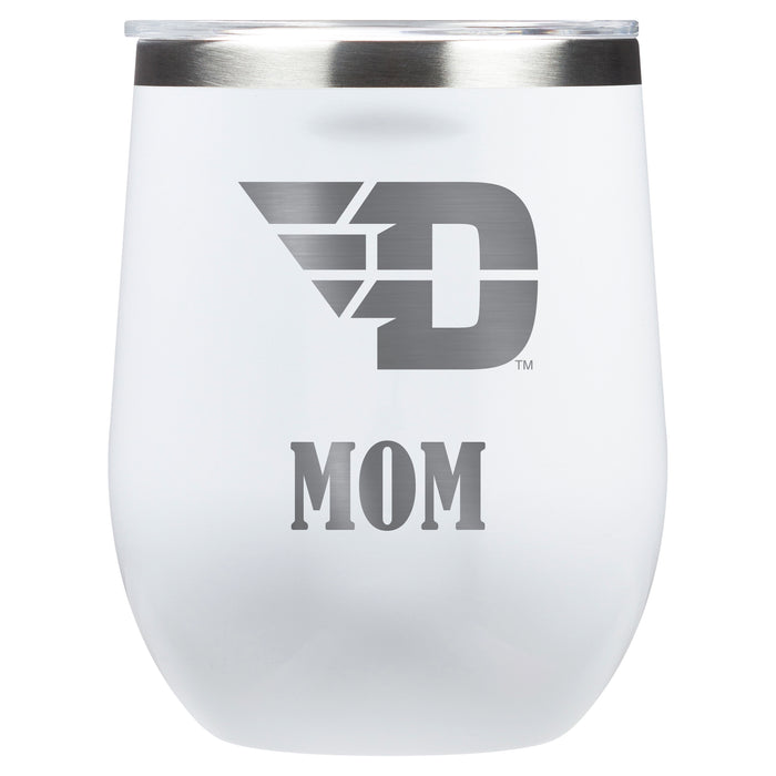 Corkcicle Stemless Wine Glass with Dayton Flyers Mom Primary Logo