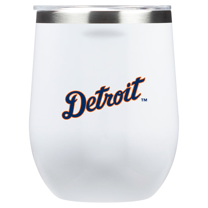 Corkcicle Stemless Wine Glass with Detroit Tigers Wordmark Logo