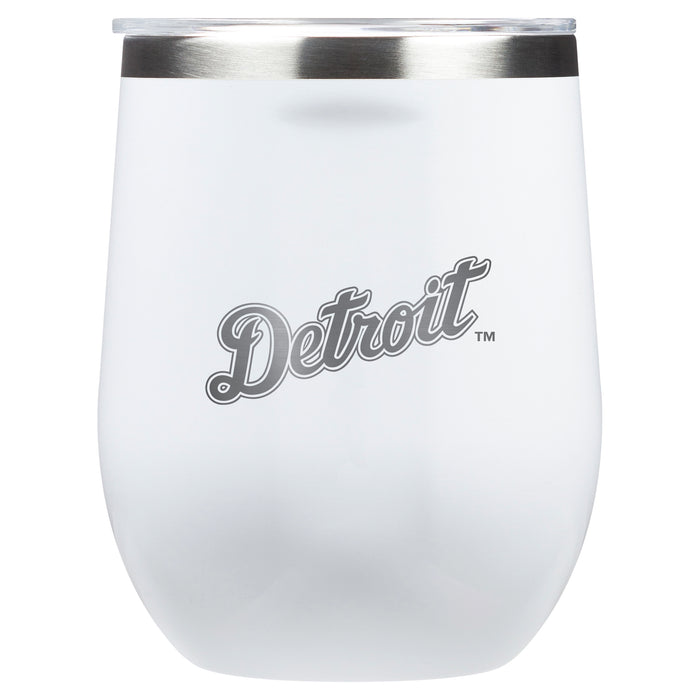 Corkcicle Stemless Wine Glass with Detroit Tigers Wordmark Etched Logo