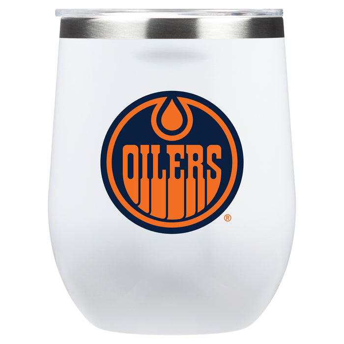 Corkcicle Stemless Wine Glass with Edmonton Oilers Secondary Logo