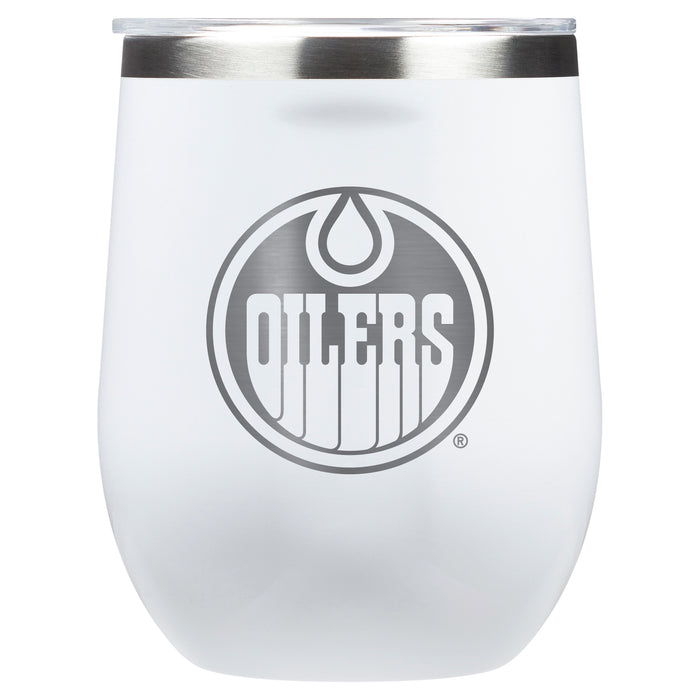Corkcicle Stemless Wine Glass with Edmonton Oilers Primary Logo