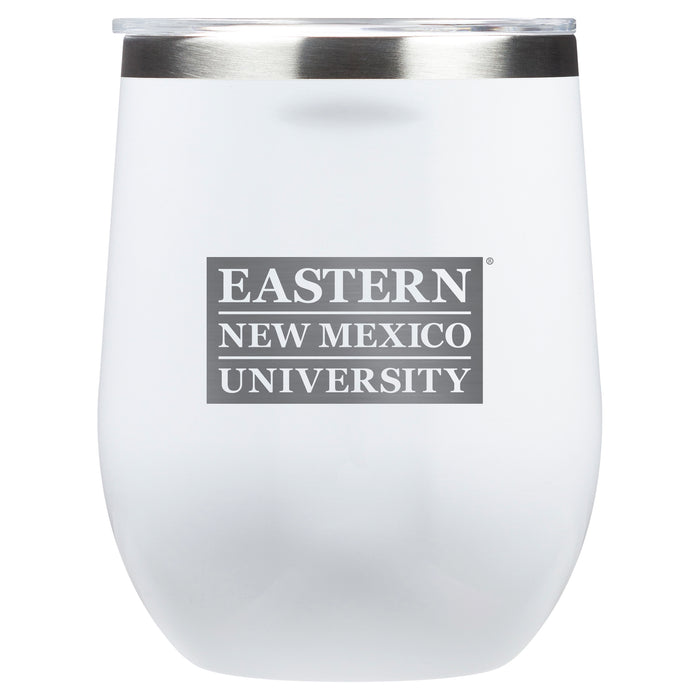 Corkcicle Stemless Wine Glass with Eastern New Mexico Greyhounds Primary Logo