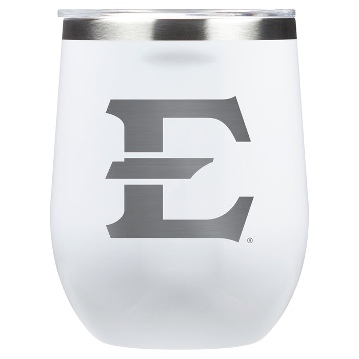 Corkcicle Stemless Wine Glass with Eastern Tennessee State Buccaneers Primary Logo