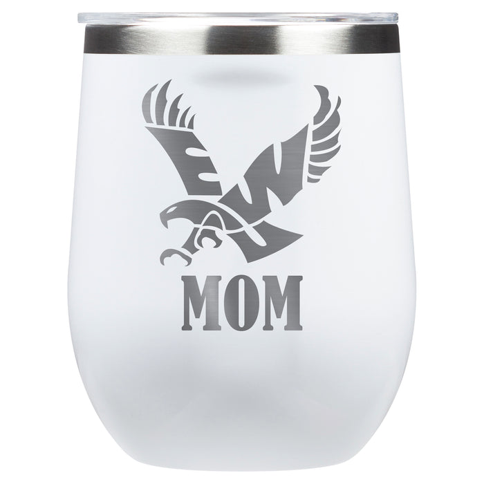 Corkcicle Stemless Wine Glass with Eastern Washington Eagles Mom Primary Logo