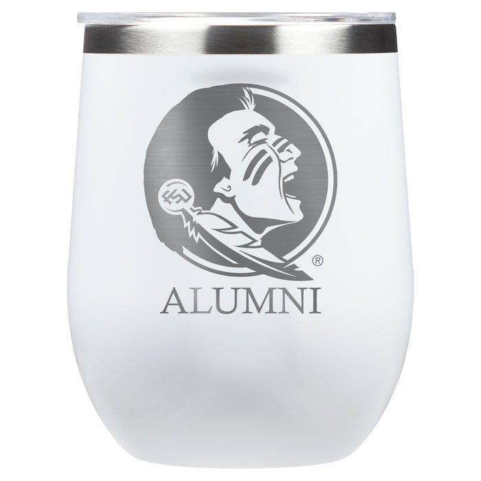 Corkcicle Stemless Wine Glass with Florida State Seminoles Alumnit Primary Logo