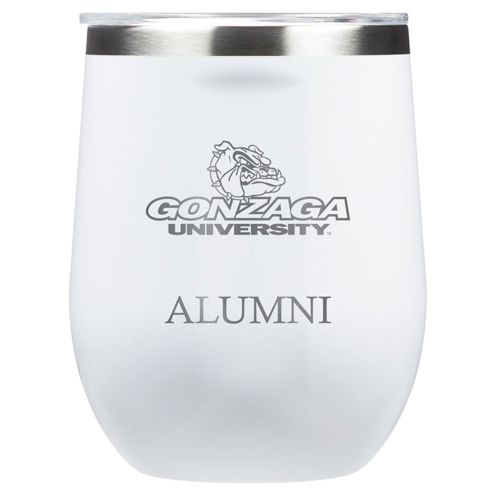 Corkcicle Stemless Wine Glass with Gonzaga Bulldogs Alumnit Primary Logo
