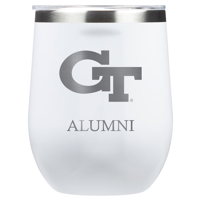 Corkcicle Stemless Wine Glass with Georgia Tech Yellow Jackets Alumnit Primary Logo