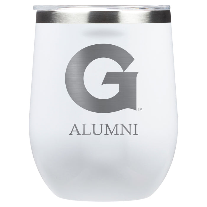 Corkcicle Stemless Wine Glass with Georgetown Hoyas Alumnit Primary Logo