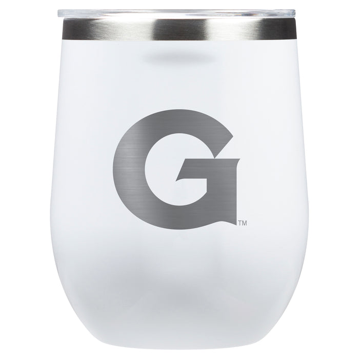 Corkcicle Stemless Wine Glass with Georgetown Hoyas Primary Logo