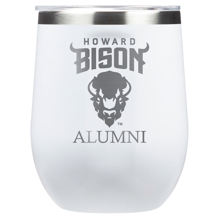 Corkcicle Stemless Wine Glass with Howard Bison Alumnit Primary Logo