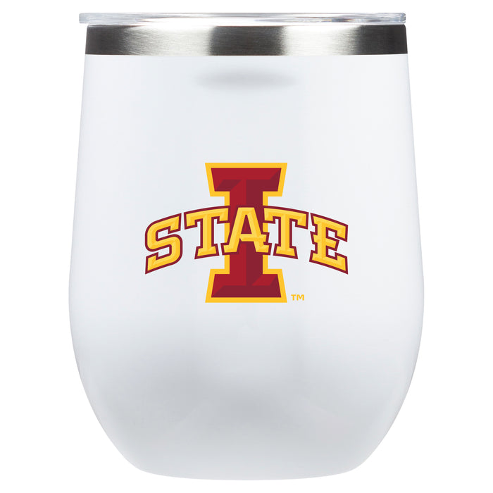 Corkcicle Stemless Wine Glass with Iowa State Cyclones Primary Logo