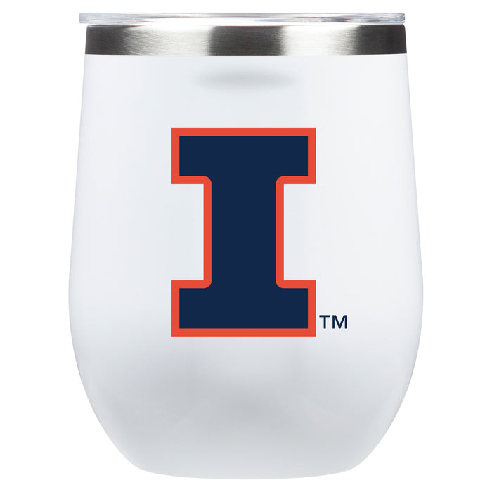 Corkcicle Stemless Wine Glass with Illinois Fighting Illini Primary Logo