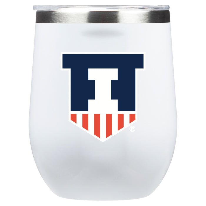 Corkcicle Stemless Wine Glass with Illinois Fighting Illini Secondary Logo