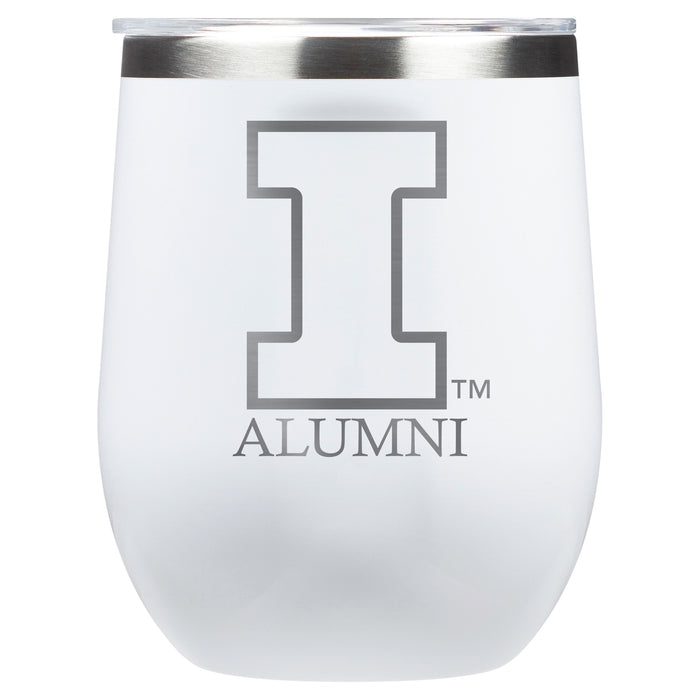 Corkcicle Stemless Wine Glass with Illinois Fighting Illini Alumnit Primary Logo