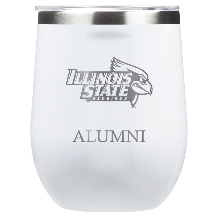 Corkcicle Stemless Wine Glass with Illinois State Redbirds Alumnit Primary Logo