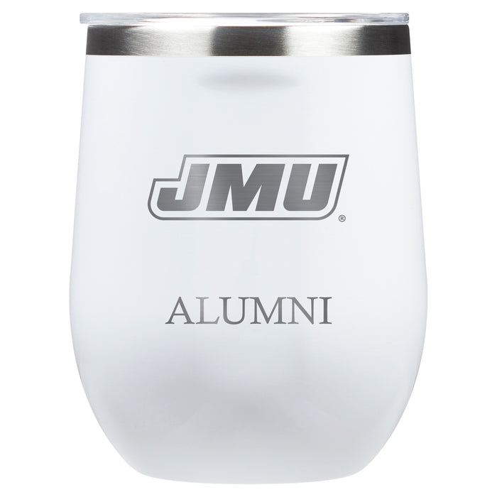Corkcicle Stemless Wine Glass with James Madison Dukes Alumnit Primary Logo