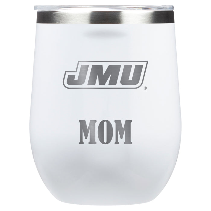 Corkcicle Stemless Wine Glass with James Madison Dukes Mom Primary Logo