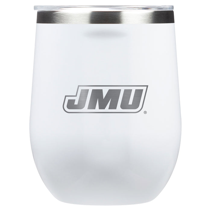 Corkcicle Stemless Wine Glass with James Madison Dukes Primary Logo