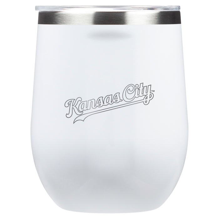 Corkcicle Stemless Wine Glass with Kansas City Royals Wordmark Etched Logo
