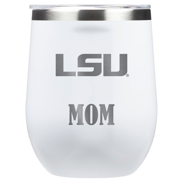 Corkcicle Stemless Wine Glass with LSU Tigers Mom Primary Logo