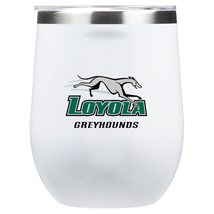 Corkcicle Stemless Wine Glass with Loyola Univ Of Maryland Hounds Primary Logo
